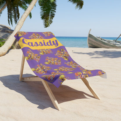 Sunshine In My Soul Beach Towel — Personalized Name & Design