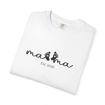 Mama Est. Custom Birth Year T-Shirt — Personalized Mom Script Graphic Tee