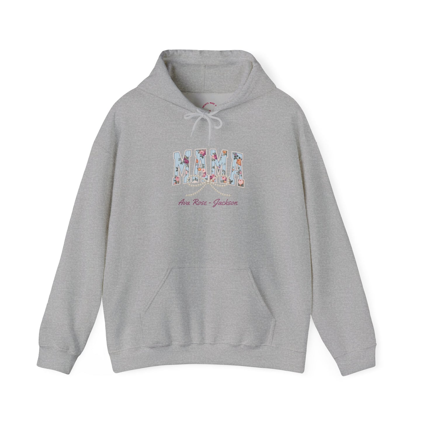 Mama Pearls Custom Kids Name Mama Hoodie — Personalized Mom Hoodie