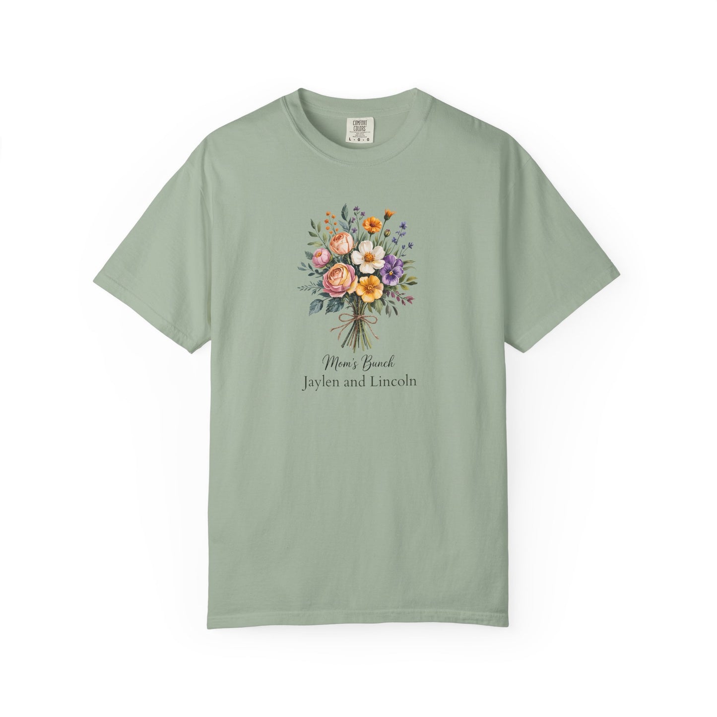 Mom's Bunch Custom Name T-Shirt — Personalized Mom Script Graphic Tee