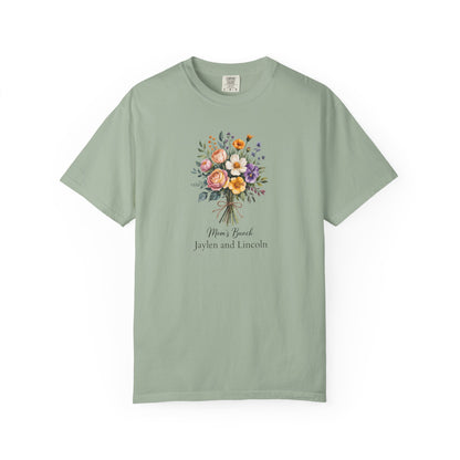 Mom's Bunch Custom Name T-Shirt — Personalized Mom Script Graphic Tee
