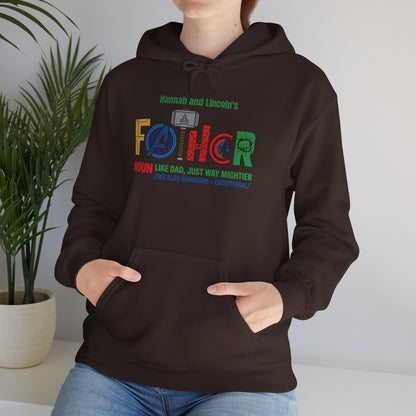 Superhero Father Custom Kid's Names Hoodie - Personalized Gift
