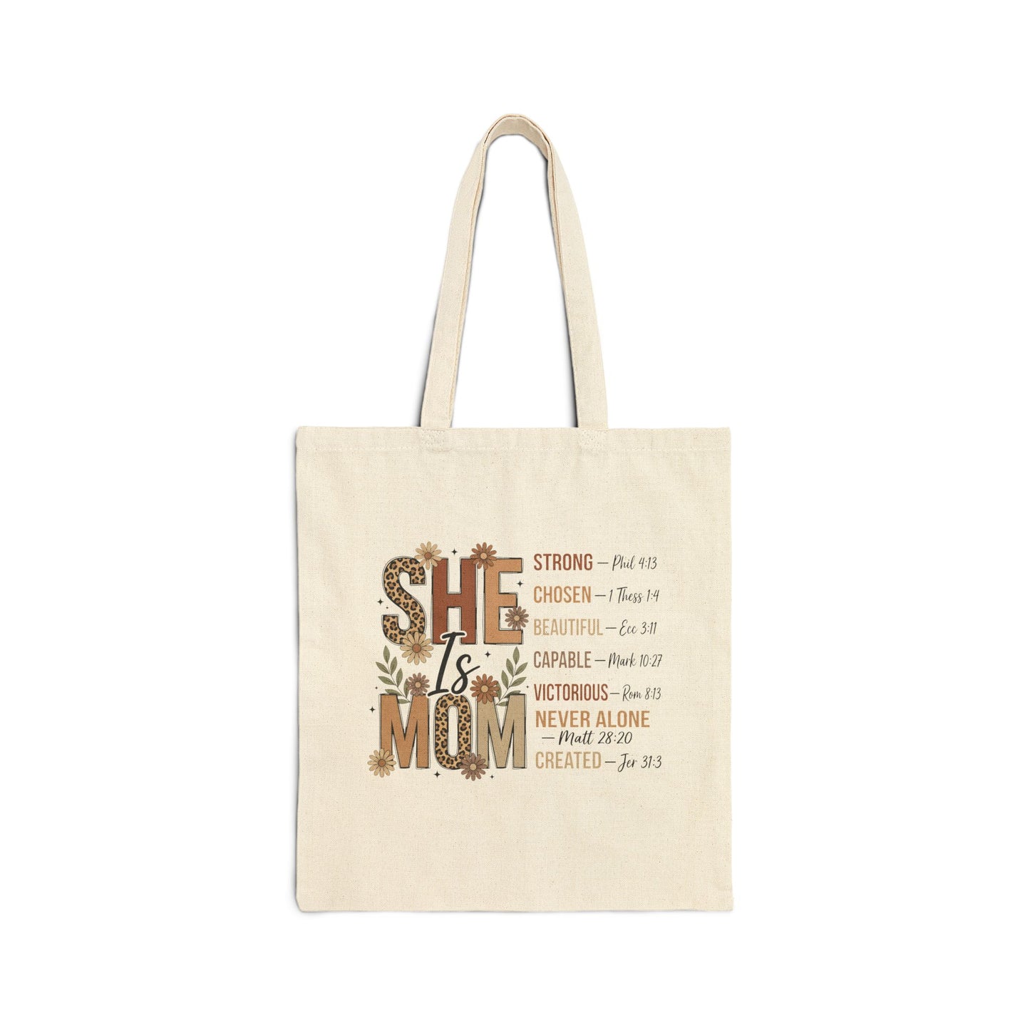 She Is Mom -Cotton Canvas Tote Bag