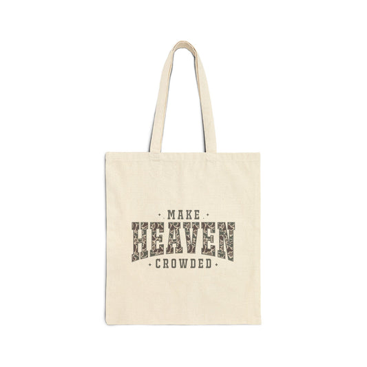 Make Heaven Crowded Camo-Cotton Canvas Tote Bag