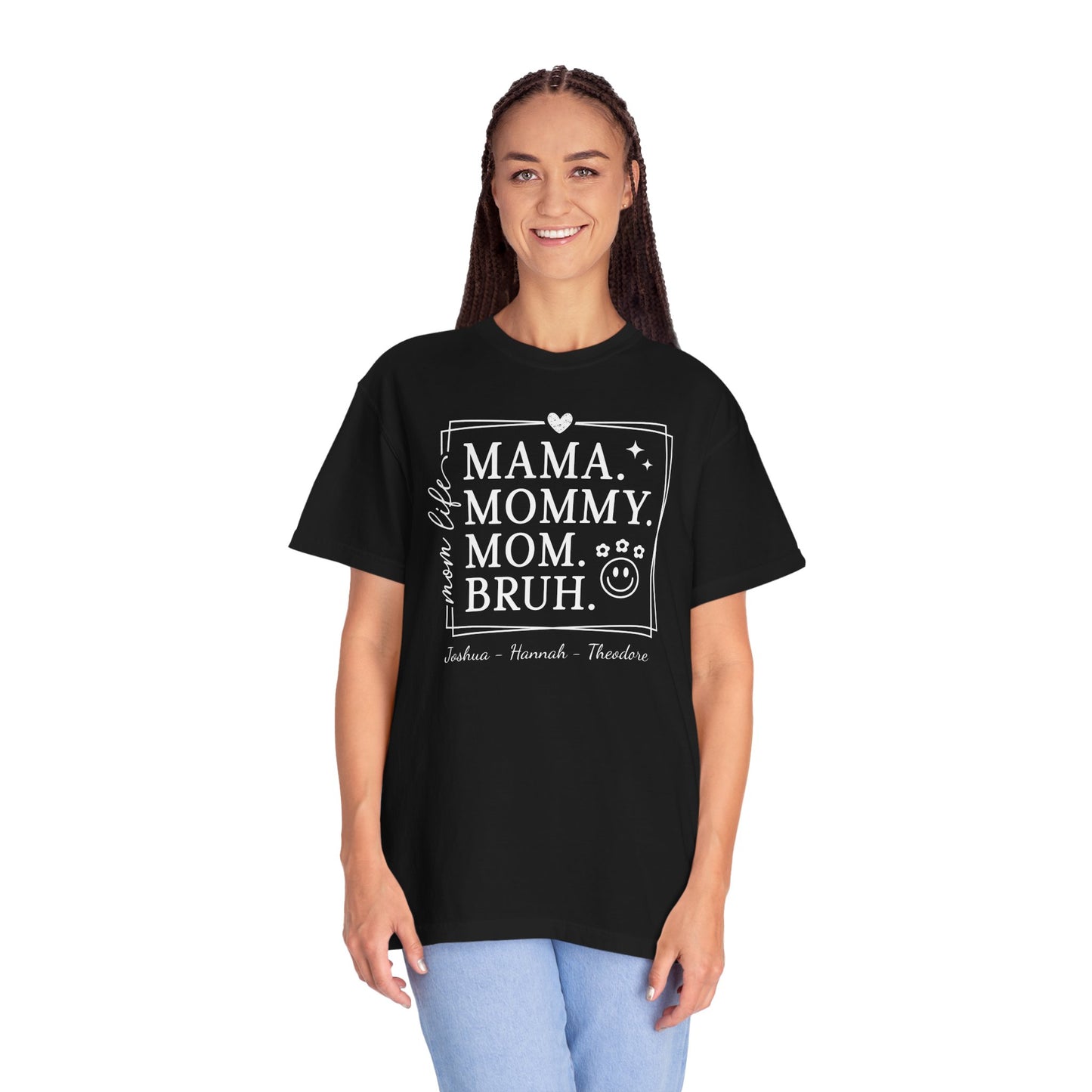 Mom Life Custom Name T-Shirt — Personalized Mom Script Graphic Tee