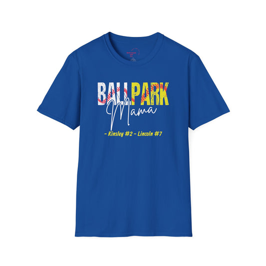 Ballpark Mama T-Shirt — Personalized Name & Number Tee