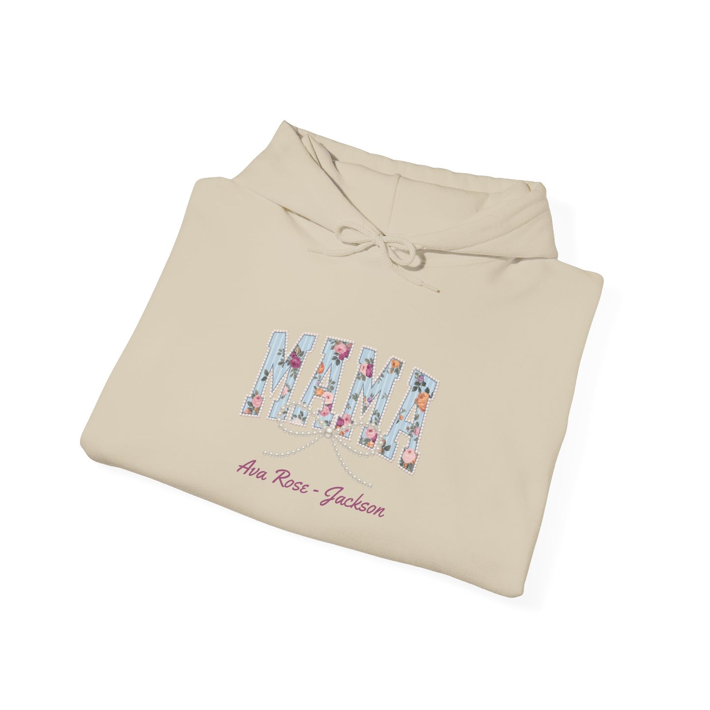 Mama Pearls Custom Kids Name Mama Hoodie — Personalized Mom Hoodie