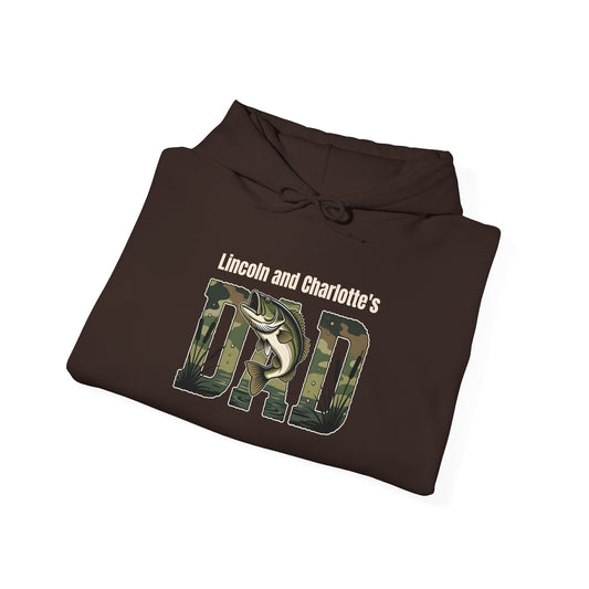 Fishing Dad Custom Kid's Names Hoodie - Personalized Gift