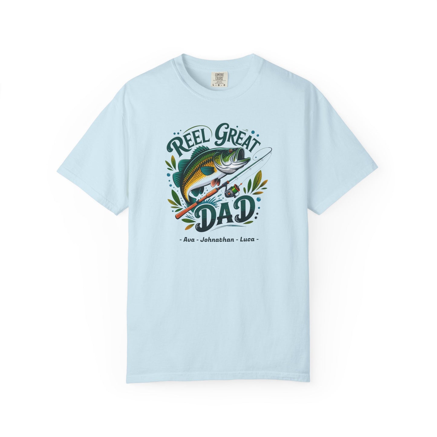 Reel Great Dad Custom Kid's Names— Fathers Day Tee