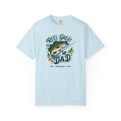 Reel Great Dad Custom Kid's Names— Fathers Day Tee
