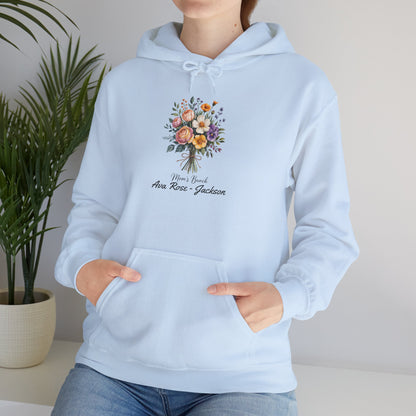 Mom's Bunch Custom Kids Name Mama Hoodie — Personalized Mom Hoodie