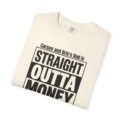 Straight Outta Money Custom Kid's Names— Distressed American Flag Fathers Day Tee