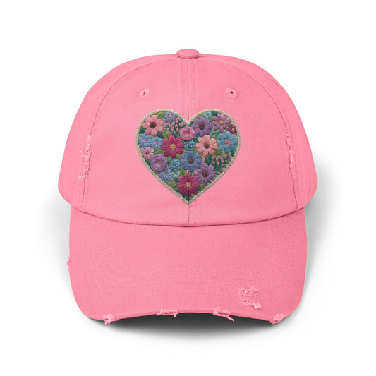 Distressed Floral Heart Cap — Religious Baseball Hat