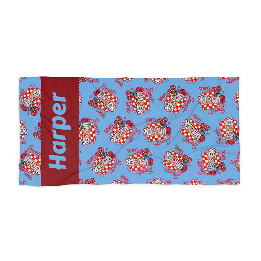 Sweet Summertime Beach Towel — Personalized Name
