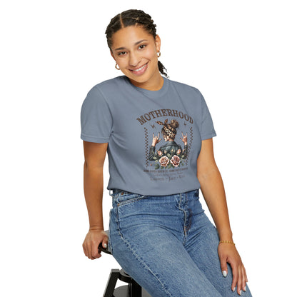 Rockin Motherhood Custom Name T-Shirt — Personalized Mom Script Graphic Tee