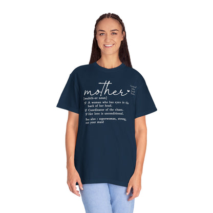 Mother Definition T-Shirt — Personalized Mom Script Graphic Tee