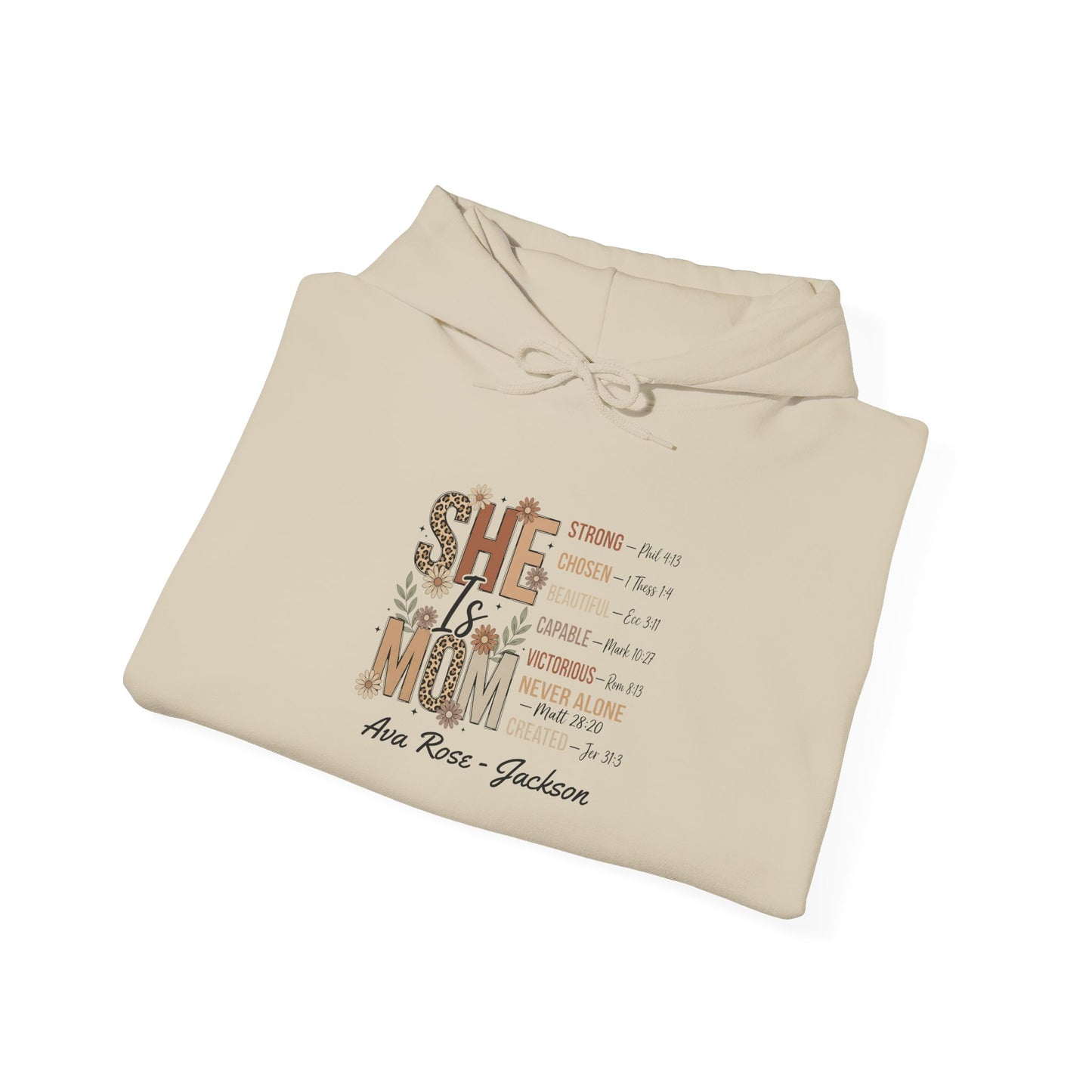 She Is Mom Custom Kids Name Mama Hoodie — Personalized Mom Hoodie