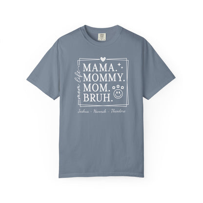 Mom Life Custom Name T-Shirt — Personalized Mom Script Graphic Tee