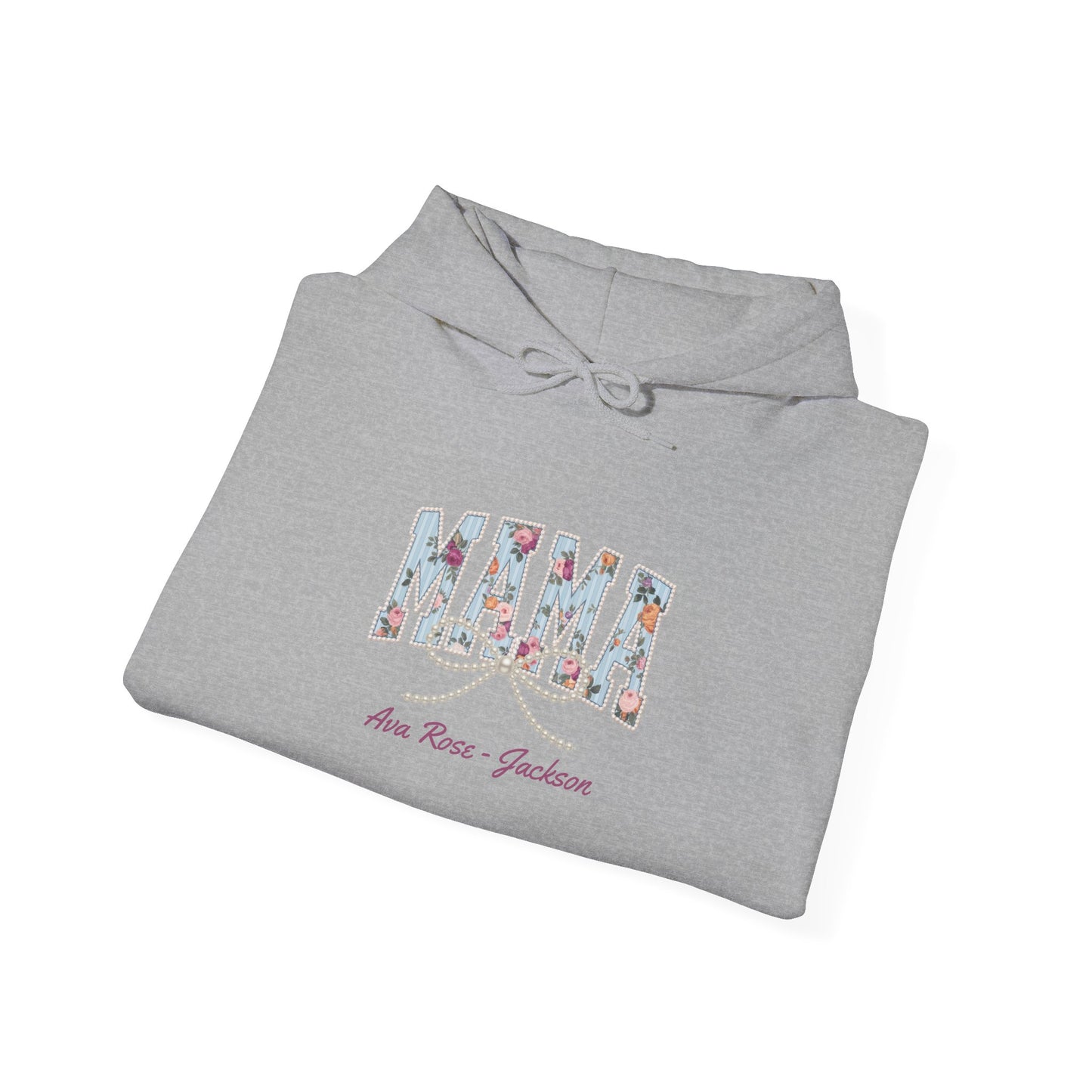 Mama Pearls Custom Kids Name Mama Hoodie — Personalized Mom Hoodie