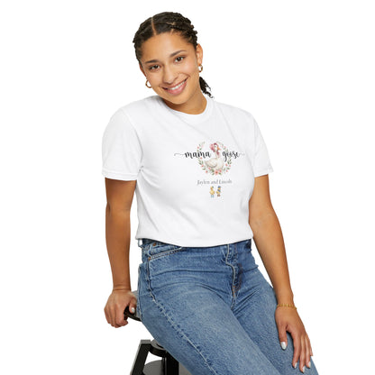 Mama Goose Custom Name T-Shirt — Personalized Mom Script Graphic Tee
