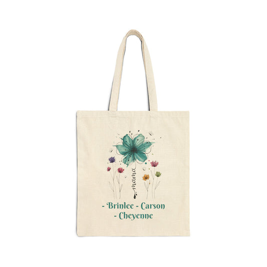 Boho Flower with Custom Names — Personalized Mom Tote