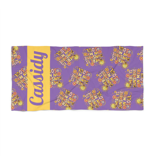 Sunshine In My Soul Beach Towel — Personalized Name & Design