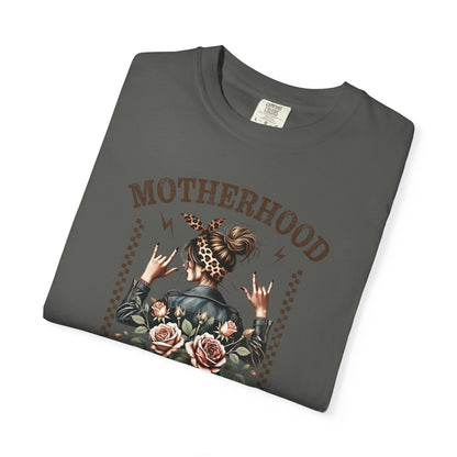 Rockin Motherhood Custom Name T-Shirt — Personalized Mom Script Graphic Tee