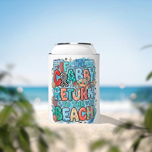 Crabby Can Cooler Sleeve — Personalized Can Koozie for BBQs & Beach Days