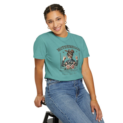 Rockin Motherhood Custom Name T-Shirt — Personalized Mom Script Graphic Tee
