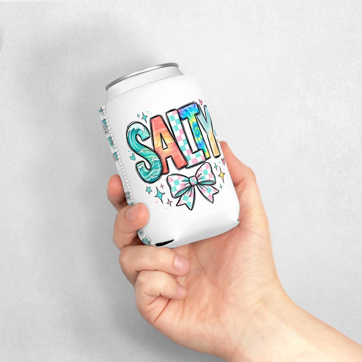 Salty Can Cooler Sleeve — Personalized Can Koozie for BBQs & Beach Days