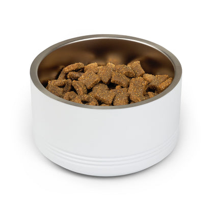Custom Pet Bowl White Text — Various Colors - 18oz Custom Dog & Cat Food Water Dish