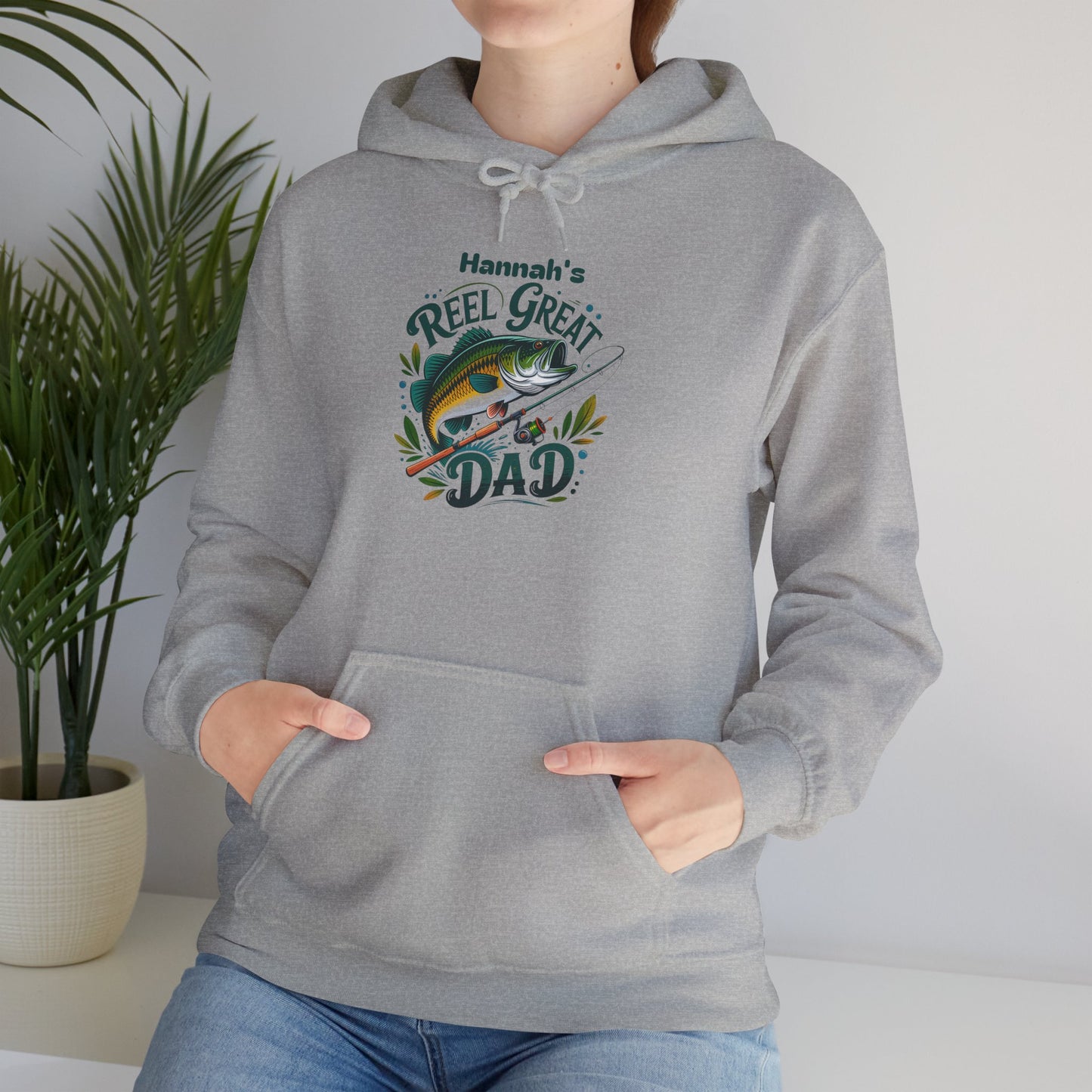 Reel Great Dad Custom Kid's Names Hoodie - Personalized Gift