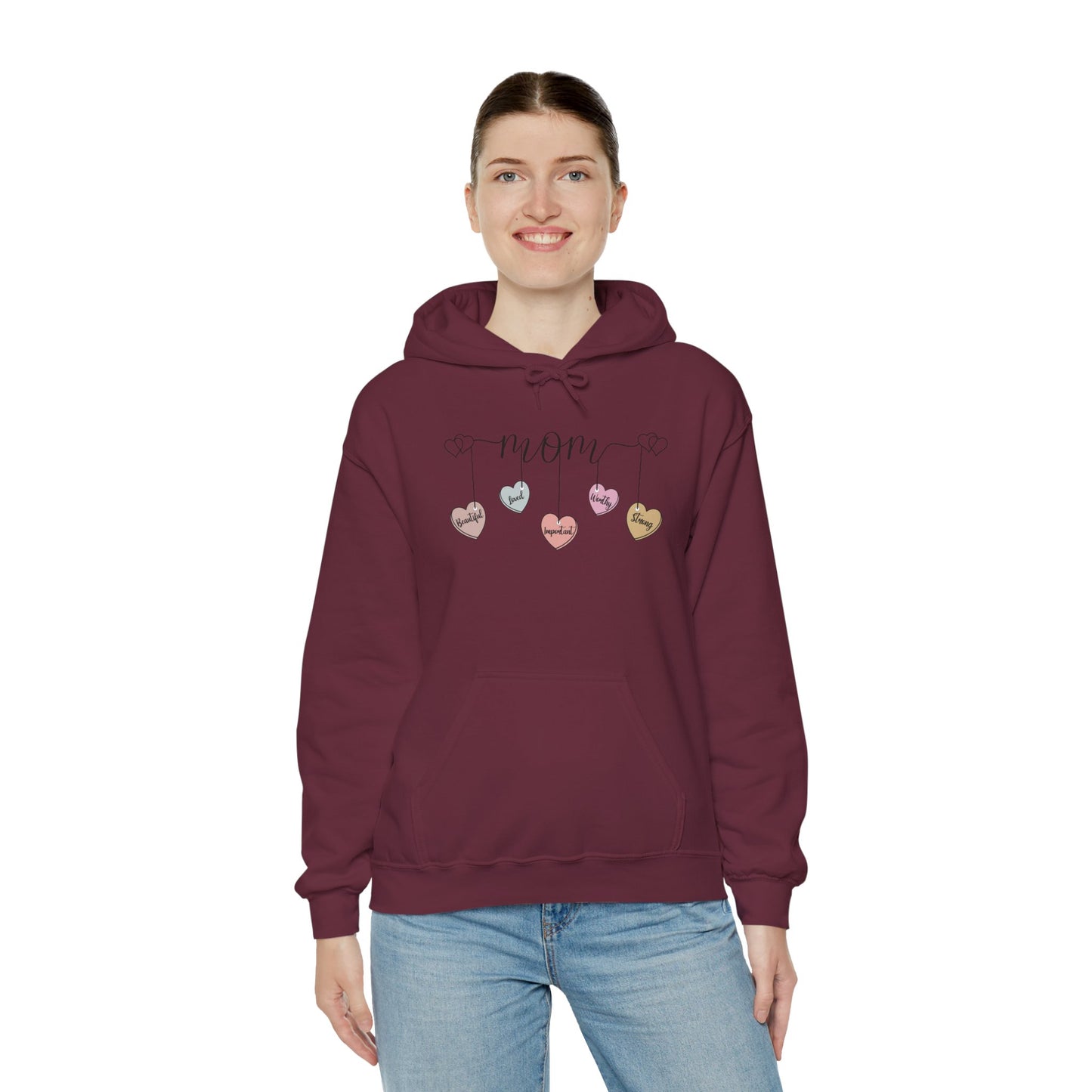 Mom Hearts — Graphic Hoodie