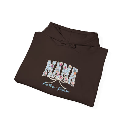 Mama Pearls Custom Kids Name Mama Hoodie — Personalized Mom Hoodie
