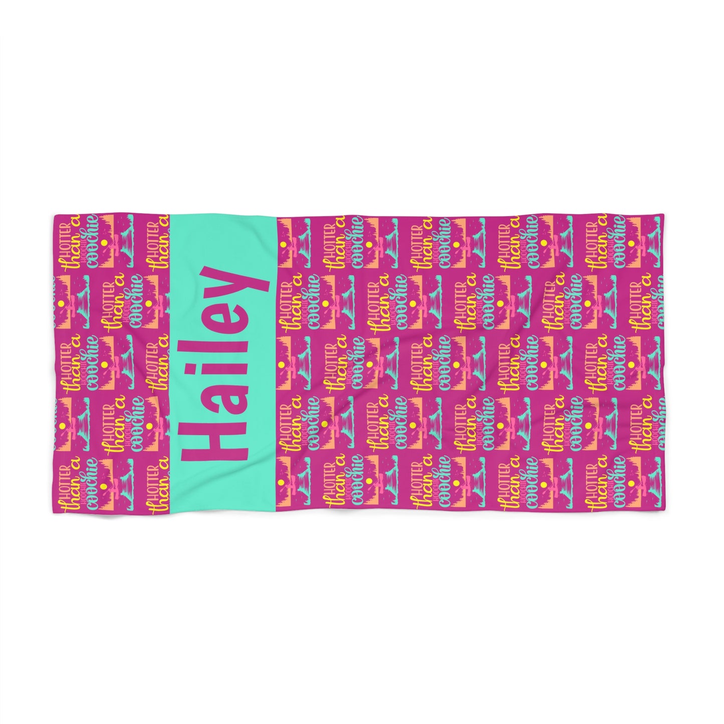 Hoochie Coochie Beach Towel — Personalized Name
