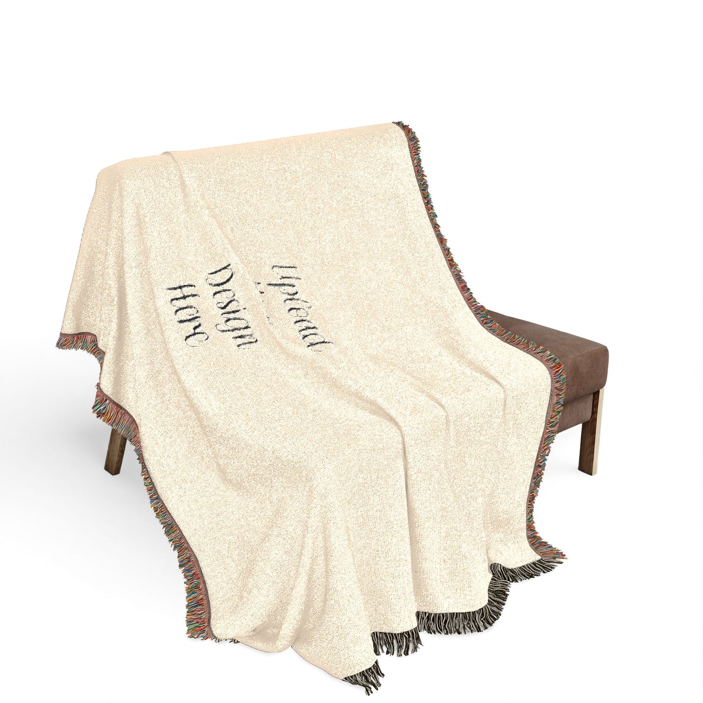 Custom Photo Woven Blanket — Personalized Fringe Throw Blanket with Text