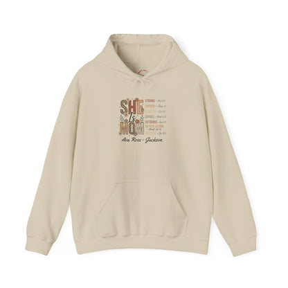 She Is Mom Custom Kids Name Mama Hoodie — Personalized Mom Hoodie