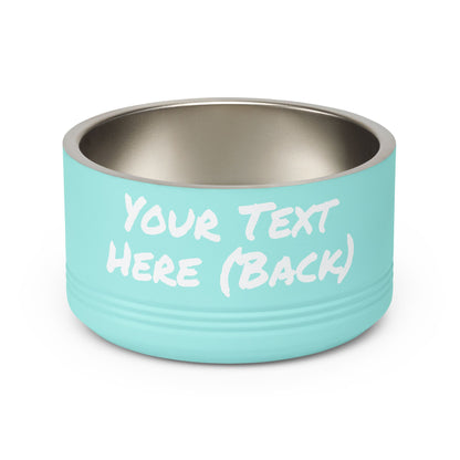 Custom Pet Bowl White Text — Various Colors - 18oz Custom Dog & Cat Food Water Dish