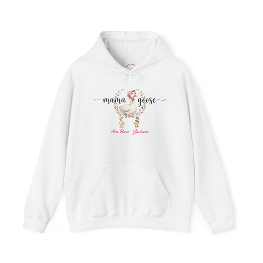 Mama Goose Custom Kids Name Mama Hoodie — Personalized Mom Hoodie