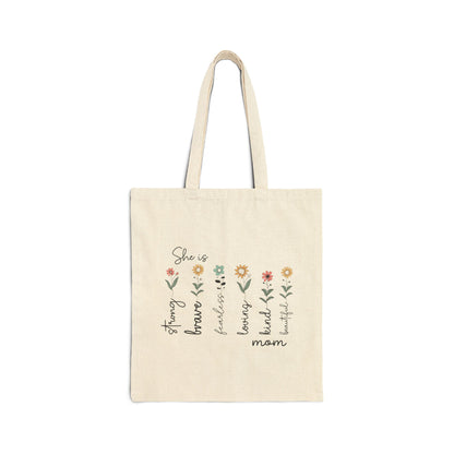 She Is -Cotton Canvas Tote Bag