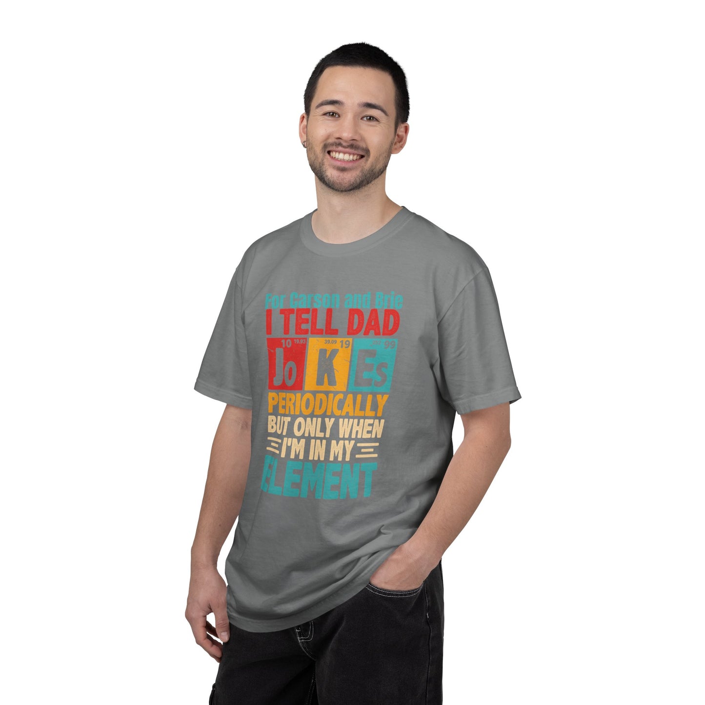 Science Dad Jokes Custom Kid's Names— Fathers Day Tee
