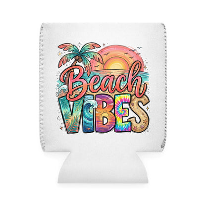 Beach Vibes Cooler Sleeve — Personalized Can Koozie for BBQs & Beach Days