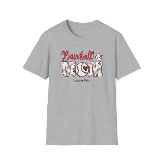 Baseball Mom T-Shirt — Personalized Player Name Tee