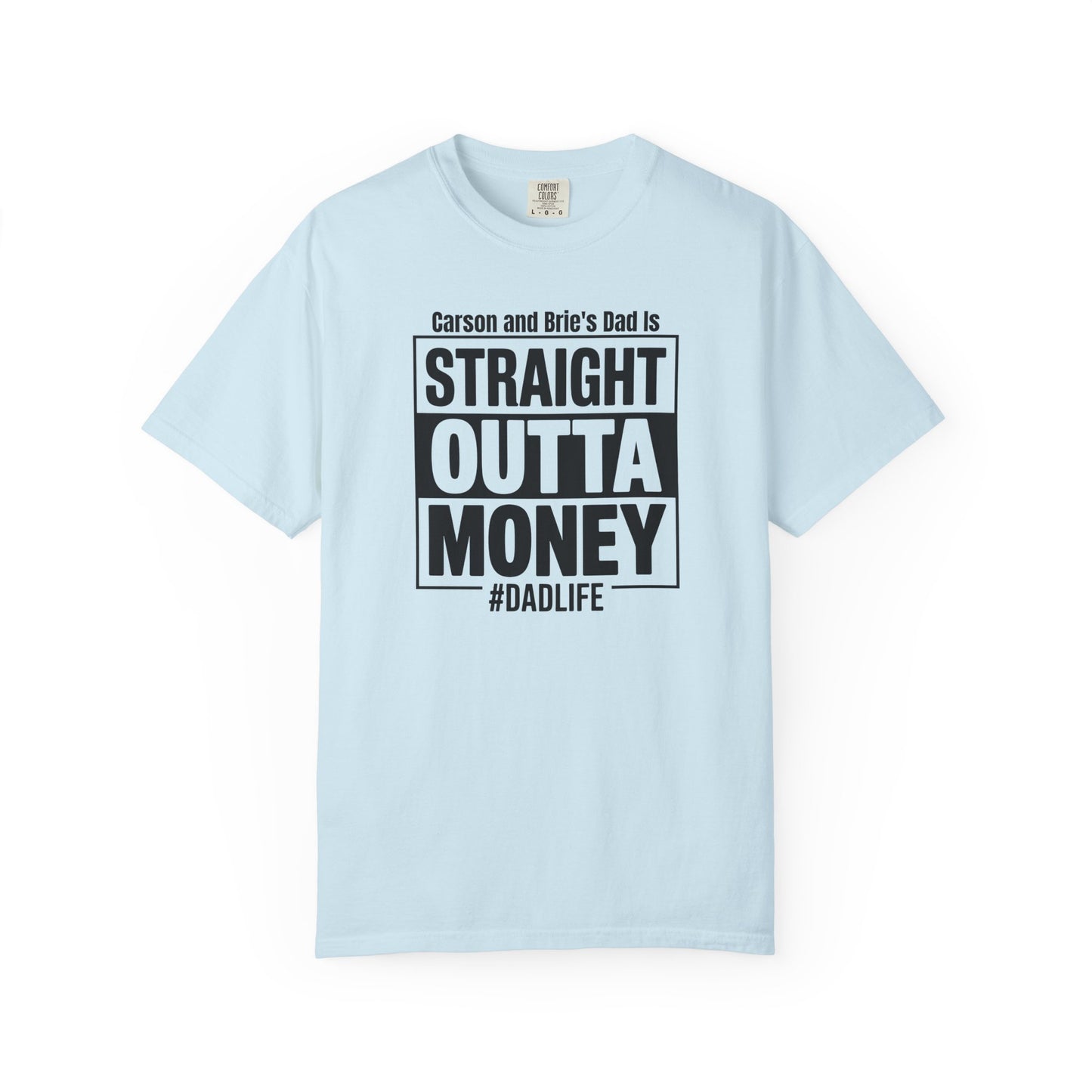Straight Outta Money Custom Kid's Names— Distressed American Flag Fathers Day Tee