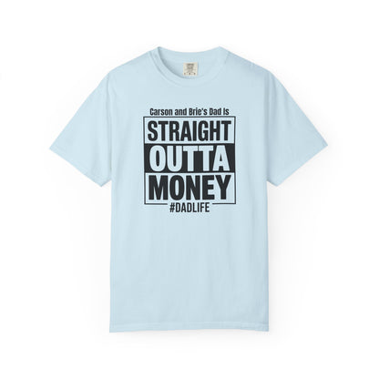 Straight Outta Money Custom Kid's Names— Distressed American Flag Fathers Day Tee