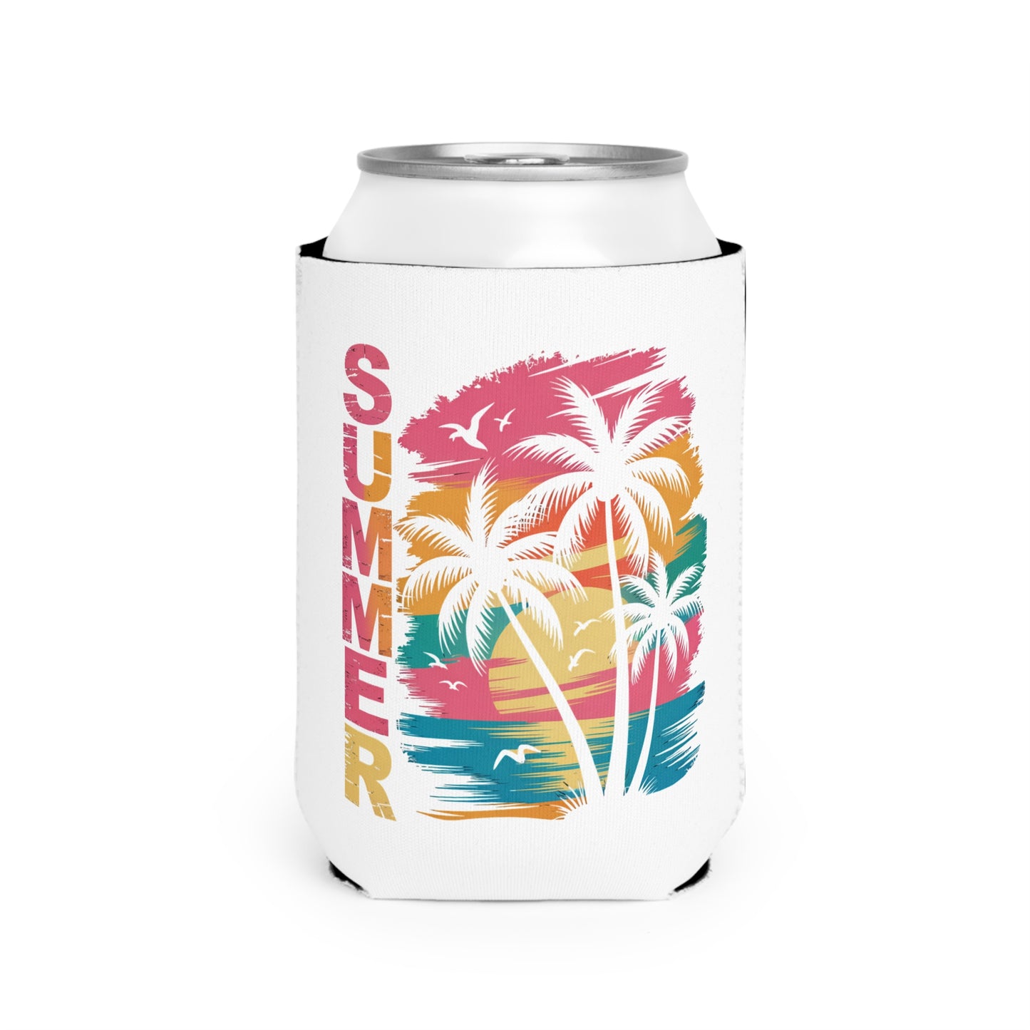Summer Can Cooler Sleeve — Personalized Can Koozie for BBQs & Beach Days