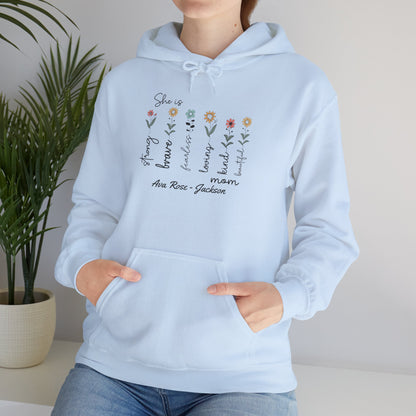 She Is Custom Kids Name Mama Hoodie — Personalized Mom Hoodie