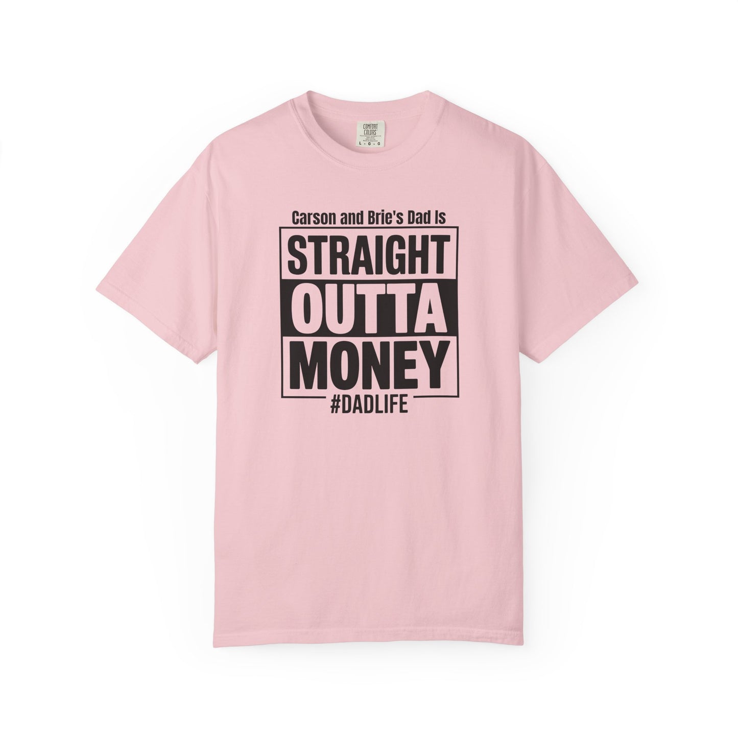 Straight Outta Money Custom Kid's Names— Distressed American Flag Fathers Day Tee