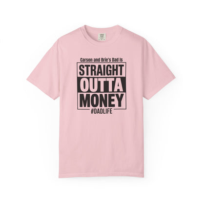 Straight Outta Money Custom Kid's Names— Distressed American Flag Fathers Day Tee