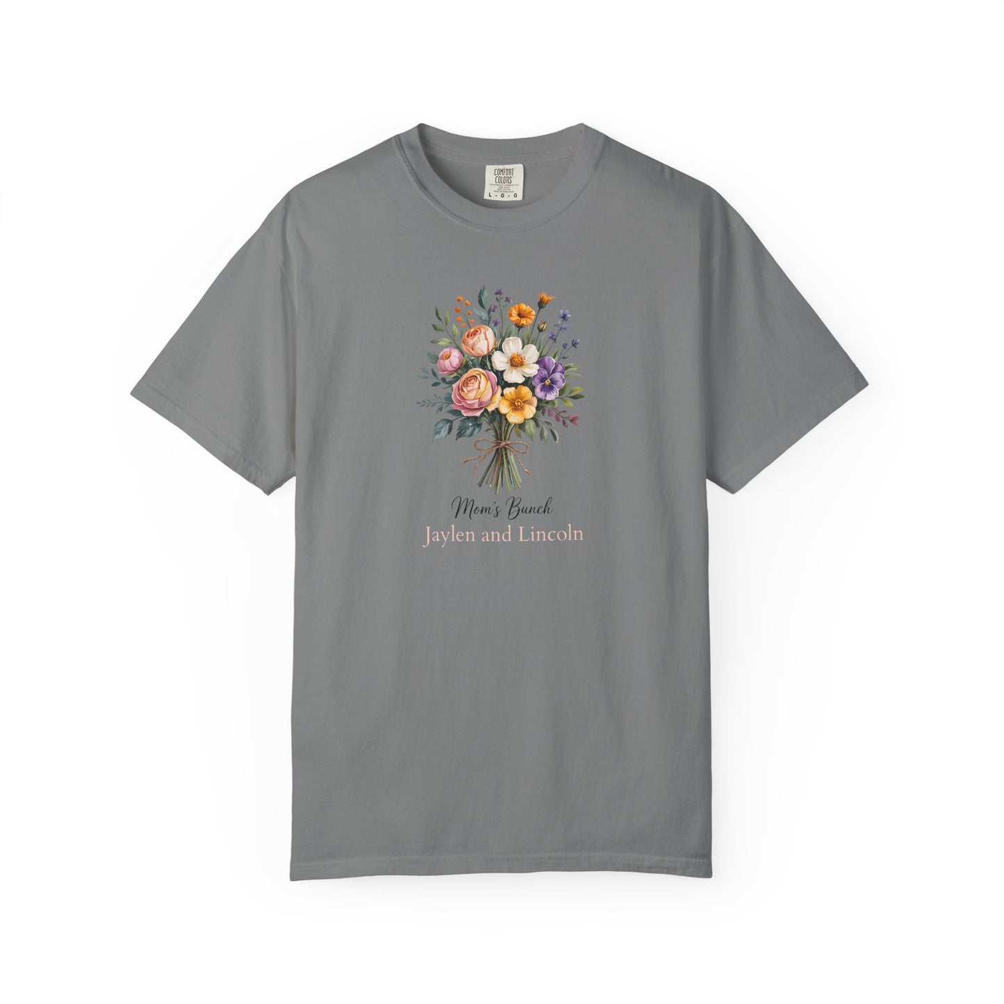 Mom's Bunch Custom Name T-Shirt — Personalized Mom Script Graphic Tee